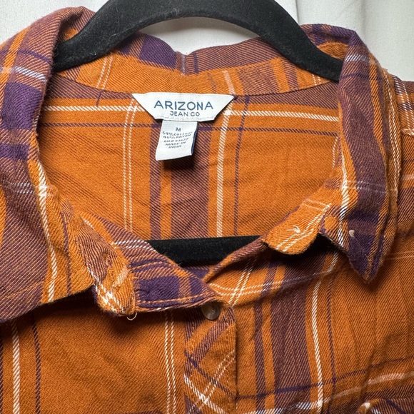 Arizona Jean Company Men’s Plaid Flannel Button Down Shirt Medium - Picture 3 of 5